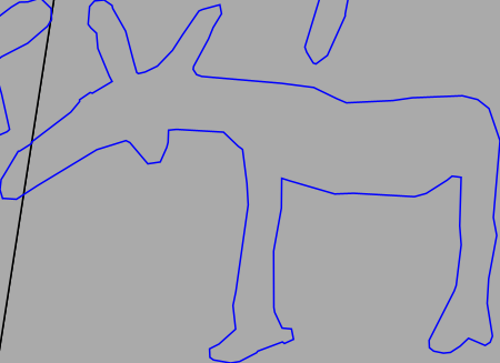 Nämforsen rock carving Laxön  L-D010 & LD011 animal moose with bell, hooves