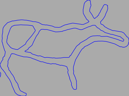 Nämforsen rock carving Notön  N-P001 animal moose inner line
